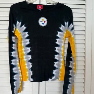 (NWOT) VINTAGE  WOMEN'S NFL STEELERS TYE DYE LONG SLEEVE SHIRT,  SIZE: LARGE